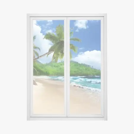 Sticker pour vitres et fenêtres évasion tropicale à Mahé, Seychelles – Wallnifity®