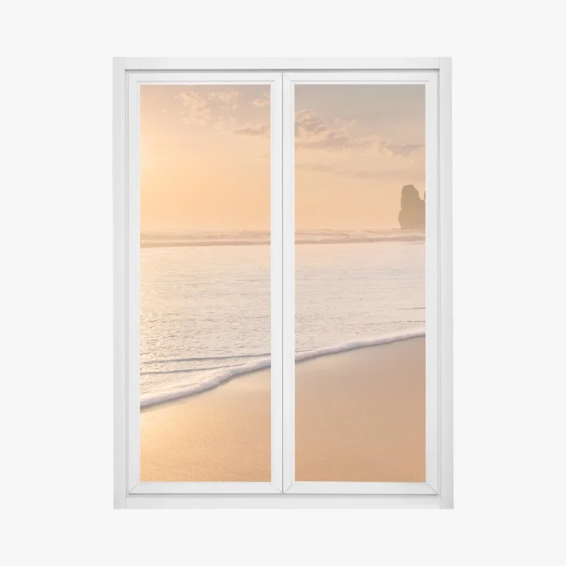 Sticker pour vitres et fenêtres coucher de soleil doré sur la plage – Wallnifity® Sticker pour vitres et fenêtres coucher de soleil doré sur la plage – Wallnifity®