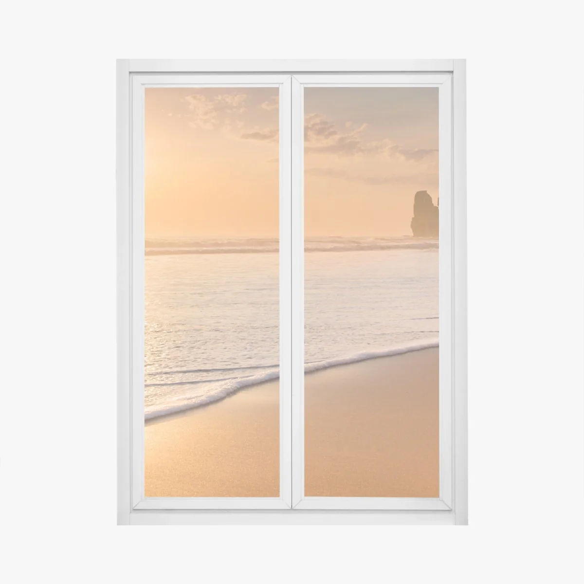 Sticker pour vitres et fenêtres coucher de soleil doré sur la plage – Wallnifity® Sticker pour vitres et fenêtres coucher de soleil doré sur la plage – Wallnifity®