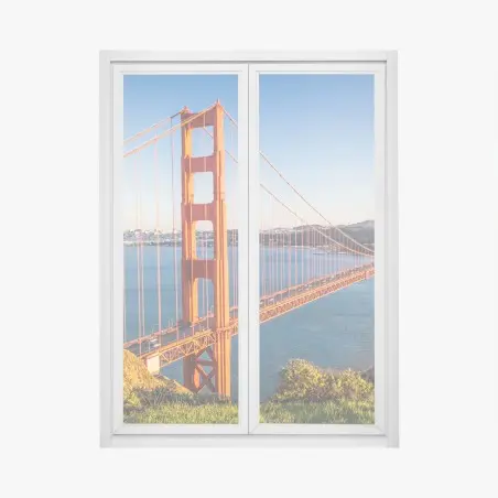 Sticker pour vitres et fenêtres vue spectaculaire du Golden Gate à San Francisco – Wallnifity®