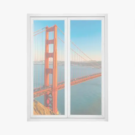 Sticker pour vitres et fenêtres vue emblématique du Golden Gate à San Francisco – Wallnifity®