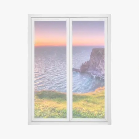 Sticker pour vitres et fenêtres falaise au coucher de soleil – Wallnifity®