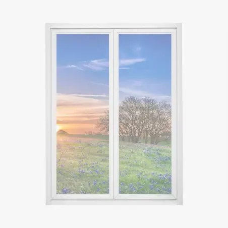 Sticker pour vitres et fenêtres champ de bluebonnets du Texas au lever du soleil – Wallnifity®