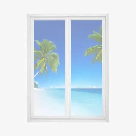 Sticker pour vitres et fenêtres paradis tropical en bord de mer – Wallnifity®