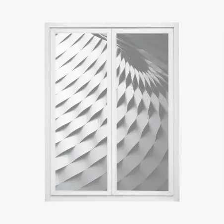 Sticker pour vitres et fenêtres vagues métalliques motif architectural abstrait – Wallnifity®