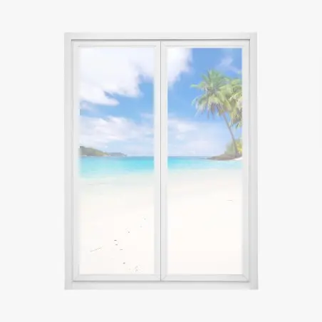 Sticker pour vitres et fenêtres rêve de plage tropicale – Wallnifity®