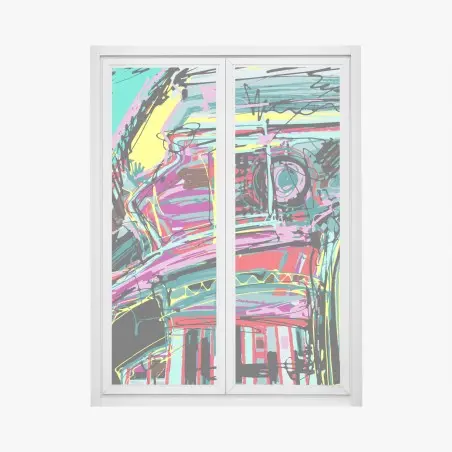 Sticker pour vitres et fenêtres explosion chromatique abstraite – Wallnifity®