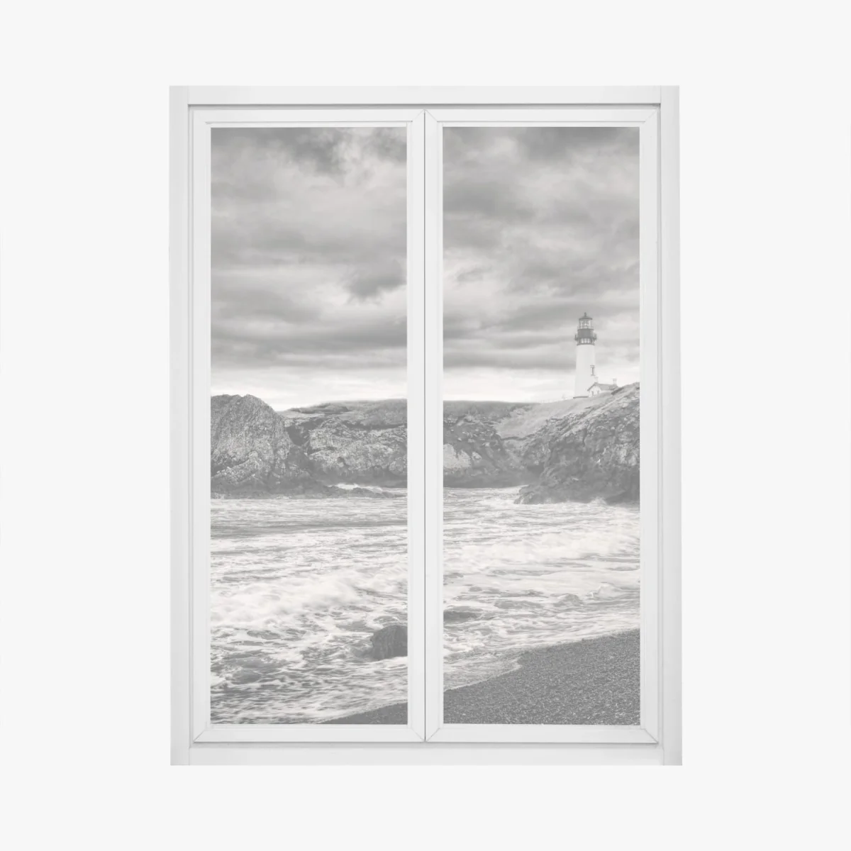Sticker pour vitres et fenêtres phare de Yaquina Bay sous ciel orageux – Wallnifity® Sticker pour vitres et fenêtres phare de Yaquina Bay sous ciel orageux – Wallnifity®