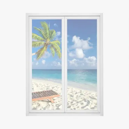 Sticker pour vitres et fenêtres havre tropical aux Maldives – Wallnifity®