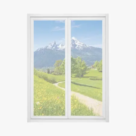 Sticker pour vitres et fenêtres paysage des Alpes au printemps – Wallnifity®
