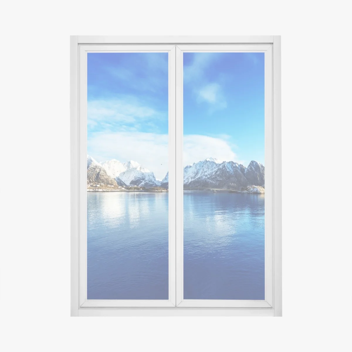 Sticker pour vitres et fenêtres panorama hivernal de Reine, îles Lofoten – Wallnifity® Sticker pour vitres et fenêtres panorama hivernal de Reine, îles Lofoten – Wallnifity®