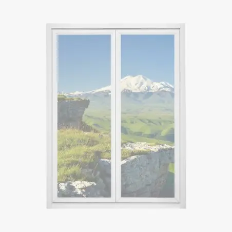 Sticker pour vitres et fenêtres panorama estival du Caucase avec Elbrus – Wallnifity®