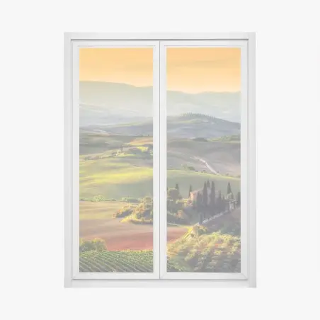 Sticker pour vitres et fenêtres collines ondulantes au coucher de soleil – Wallnifity®