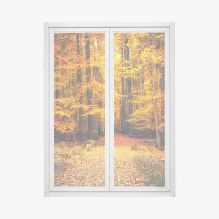 Sticker pour vitres et fenêtres forêt d'automne en lumière dorée – Wallnifity®
