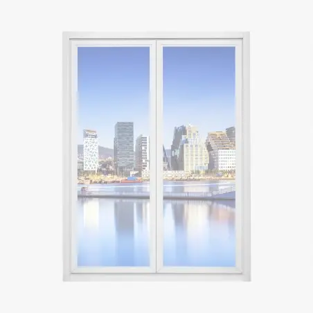 Sticker pour vitres et fenêtres horizon urbain moderne au bord de l'eau – Wallnifity®