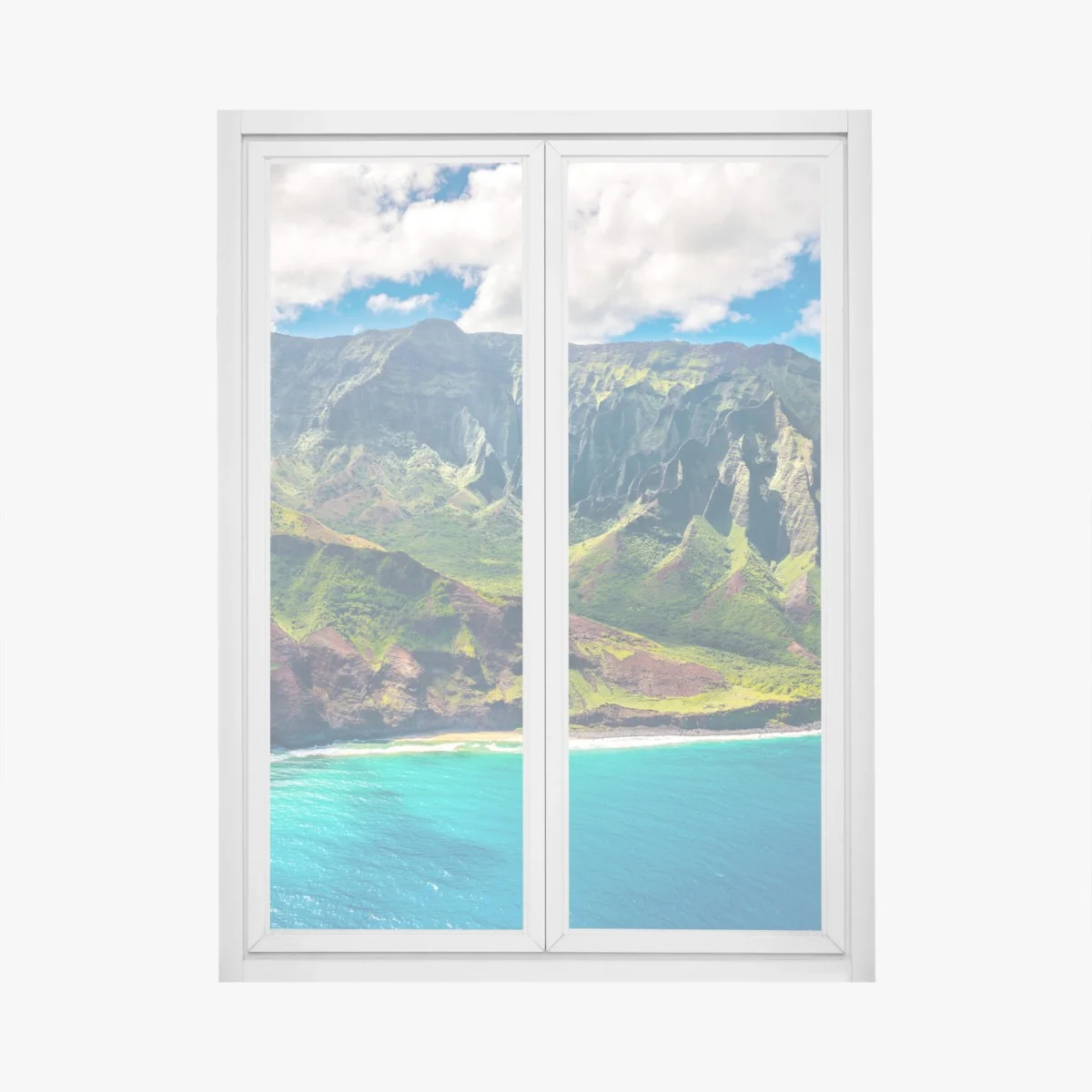 Sticker pour vitres et fenêtres panorama côtier de Na Pali, Kauai – Wallnifity® Sticker pour vitres et fenêtres panorama côtier de Na Pali, Kauai – Wallnifity®