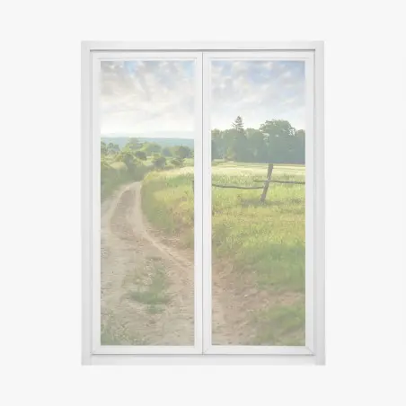 Sticker pour vitres et fenêtres sentier champêtre au lever du soleil – Wallnifity®