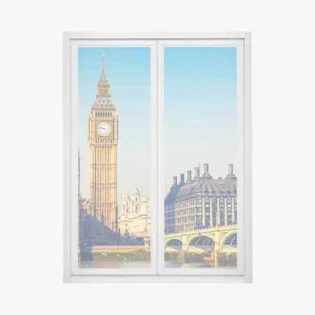 Sticker pour vitres et fenêtres vue iconique de Big Ben et du pont de Westminster – Wallnifity®
