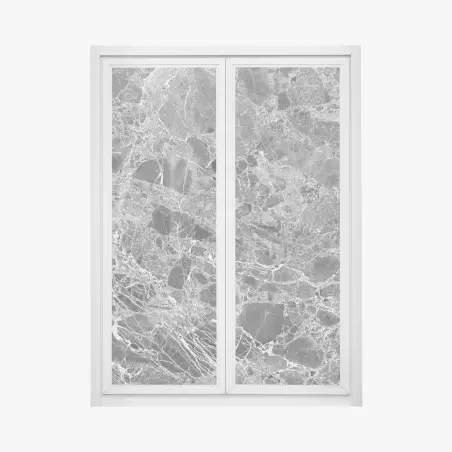 Sticker pour vitres et fenêtres marbre noir et blanc : élégance intemporelle – Wallnifity®