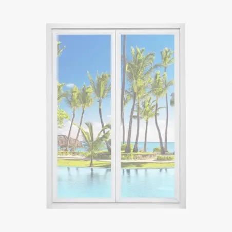 Sticker pour vitres et fenêtres paradis tropical à Punta Cana – Wallnifity®