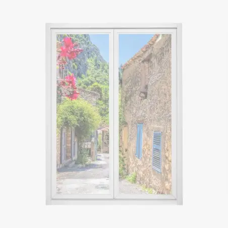 Sticker pour vitres et fenêtres ruelle ensoleillée à Moustiers-Sainte-Marie – Wallnifity®