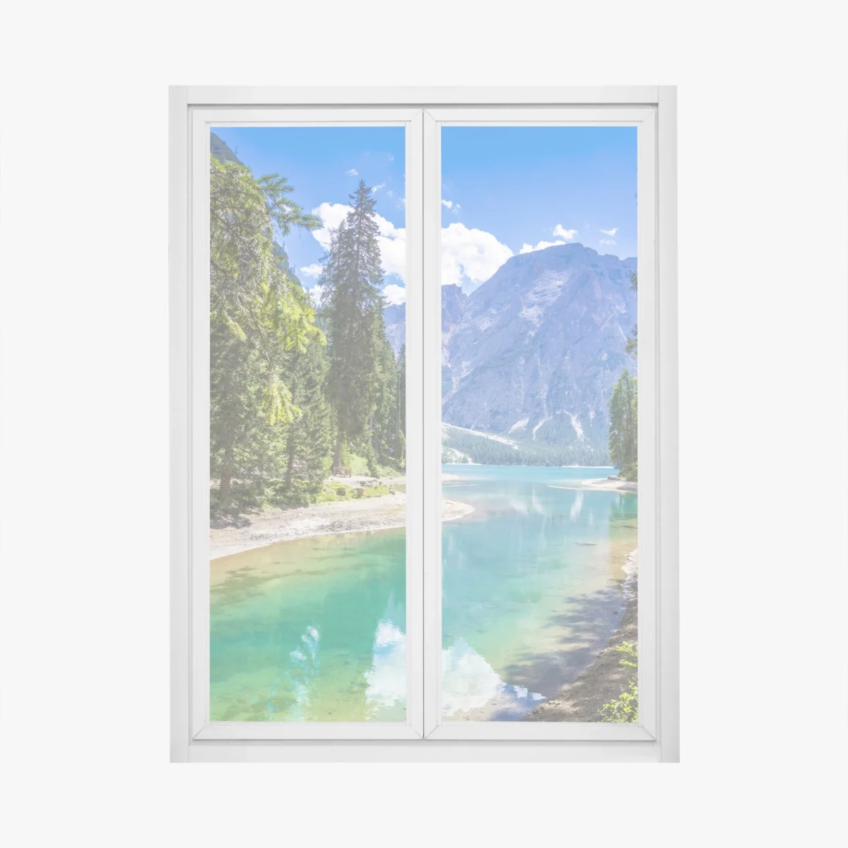 Sticker pour vitres et fenêtres reflet alpin au Lac de Braies – Wallnifity® Sticker pour vitres et fenêtres reflet alpin au Lac de Braies – Wallnifity®