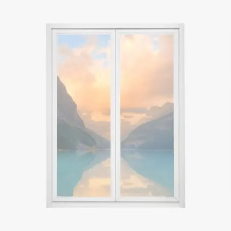 Sticker pour vitres et fenêtres lever de soleil sur Lake Louise, parc national de Banff – Wallnifity®