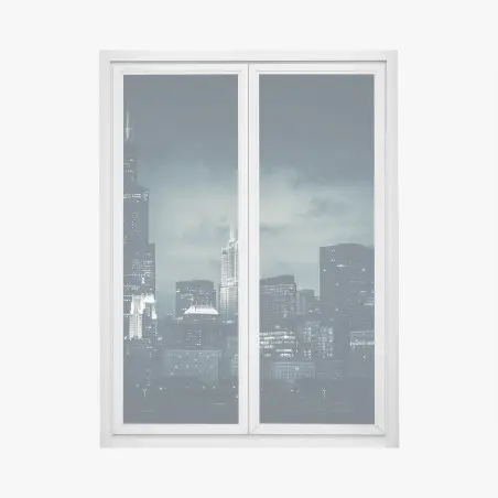 Sticker pour vitres et fenêtres silhouette nocturne de Chicago en bleu profond – Wallnifity®