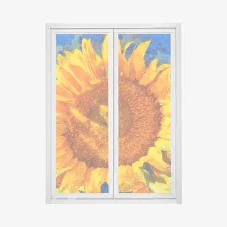Sticker pour vitres et fenêtres tournesols éclatants style post-impressionniste – Wallnifity®