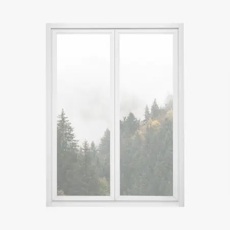 Sticker pour vitres et fenêtres forêt de montagne embrumée – Wallnifity®