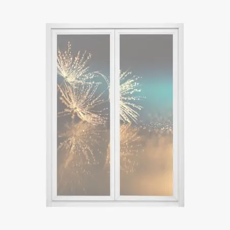 Sticker pour vitres et fenêtres pissenlits en rosée dorée – Wallnifity®