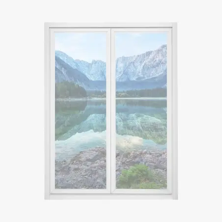 Sticker pour vitres et fenêtres aube tranquille au lac Fusine, Alpes Juliennes – Wallnifity®