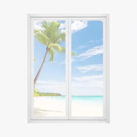 Sticker pour vitres et fenêtres oasis de palmiers à Punta Cana – Wallnifity®