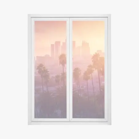 Sticker pour vitres et fenêtres crépuscule doré sur Los Angeles – Wallnifity®