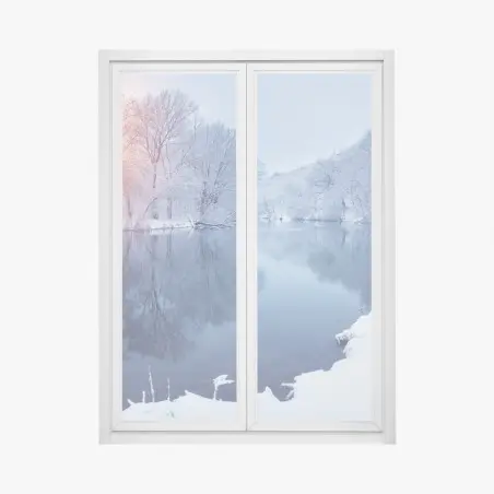 Sticker pour vitres et fenêtres reflets d'hiver au coucher du soleil – Wallnifity®