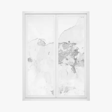 Sticker pour vitres et fenêtres texture murale écaillée en noir et blanc – Wallnifity®