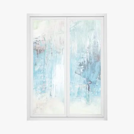 Sticker pour vitres et fenêtres paysage abstrait d'eaux bleues – Wallnifity®