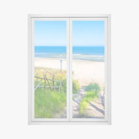 Sticker pour vitres et fenêtres chemin vers la plage de sable blanc, Mer Baltique, Pologne – Wallnifity®