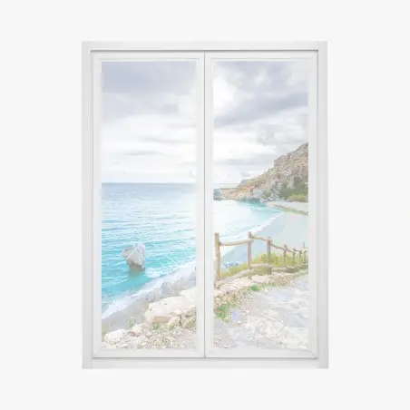 Sticker pour vitres et fenêtres crique sauvage et mer turquoise – Wallnifity®
