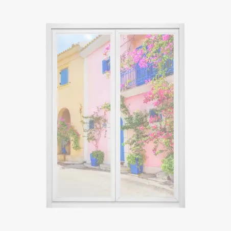 Sticker pour vitres et fenêtres façades colorées de Kefalonia – Wallnifity®