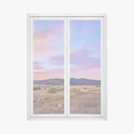 Sticker pour vitres et fenêtres coucher de soleil sur la plaine sauvage – Wallnifity®