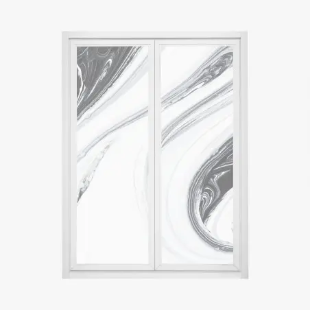 Sticker pour vitres et fenêtres marbrure abstraite en noir et blanc – Wallnifity®