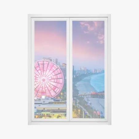 Sticker pour vitres et fenêtres coucher de soleil sur la grande roue de Myrtle Beach – Wallnifity®