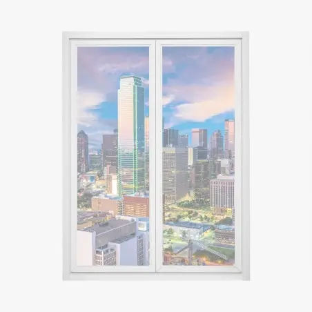 Sticker pour vitres et fenêtres horizon de Dallas au coucher de soleil – Wallnifity®