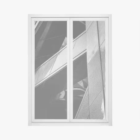 Sticker pour vitres et fenêtres perspective géométrique d'une façade urbaine – Wallnifity®
