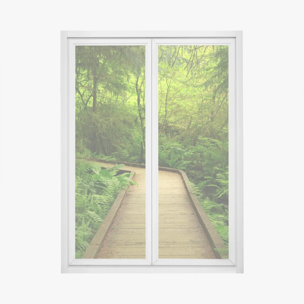 Sticker pour vitres et fenêtres sentier boisé baigné de verdure – Wallnifity® Sticker pour vitres et fenêtres sentier boisé baigné de verdure – Wallnifity®