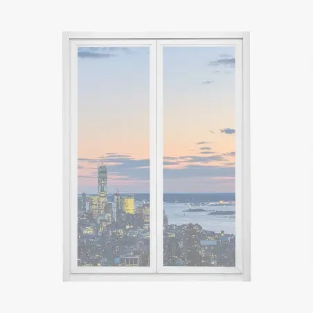 Sticker pour vitres et fenêtres coucher de soleil sur New York et l'Empire State Building – Wallnifity®