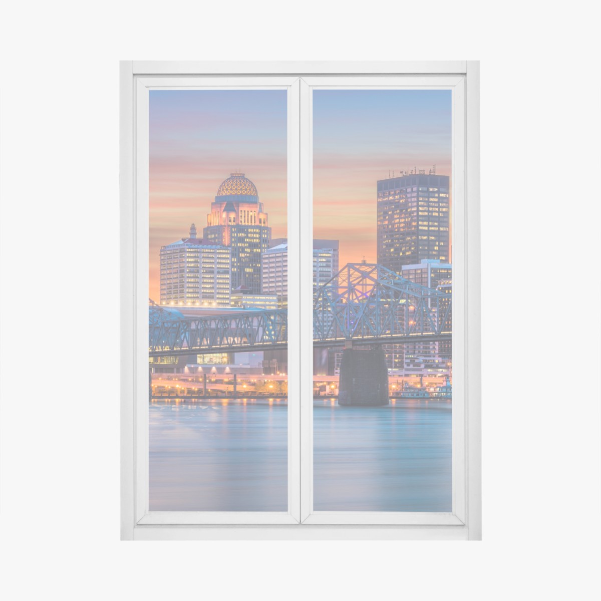 Sticker pour vitres et fenêtres horizon de Louisville au coucher du soleil – Wallnifity®