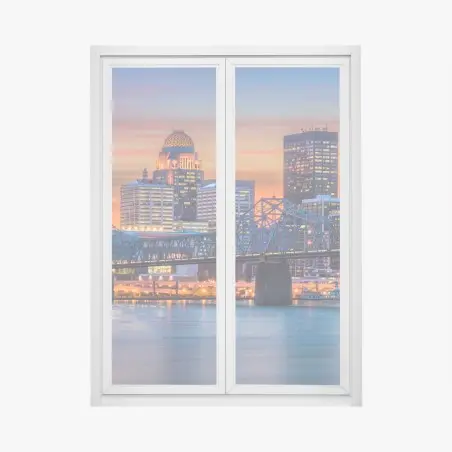 Sticker pour vitres et fenêtres horizon de Louisville au coucher du soleil – Wallnifity®