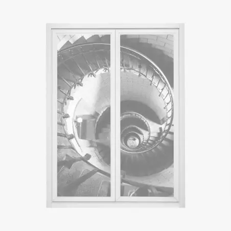 Sticker pour vitres et fenêtres spirale architecturale en noir et blanc – Wallnifity®
